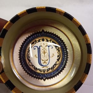 Punch Studio Crystal Dome Paperweight Monogram “U” Initial Vintage Collectibl